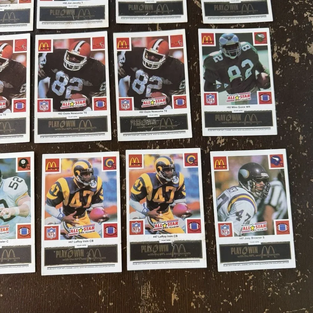 1986 Mcdonalds All Star Football Black Tab 39 Card Lot Partial Set Of 25 w Dupes